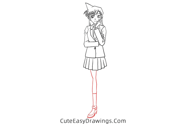 how to draw ran mouri from detective conan - www.cuteeasydrawings.com