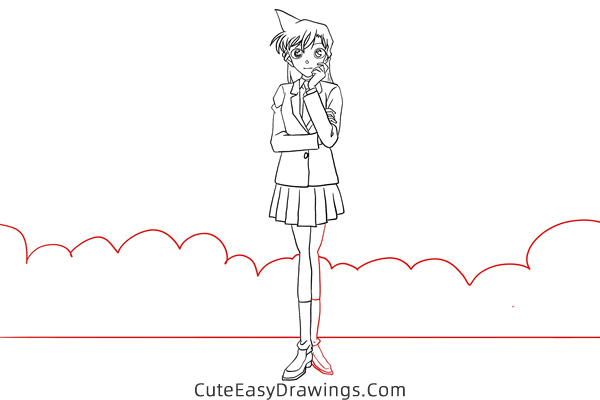 how to draw ran mouri from detective conan - www.cuteeasydrawings.com