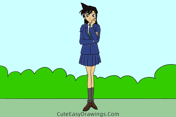 how to draw ran mouri from detective conan - www.cuteeasydrawings.com