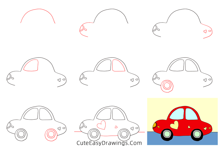 how to draw a car easy - www.cuteeasydrawings.com