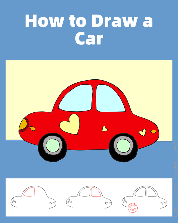 how to draw a car easy - www.cuteeasydrawings.com