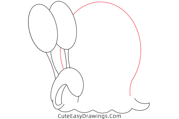 how to draw gary the snail - www.cuteeasydrawings.com