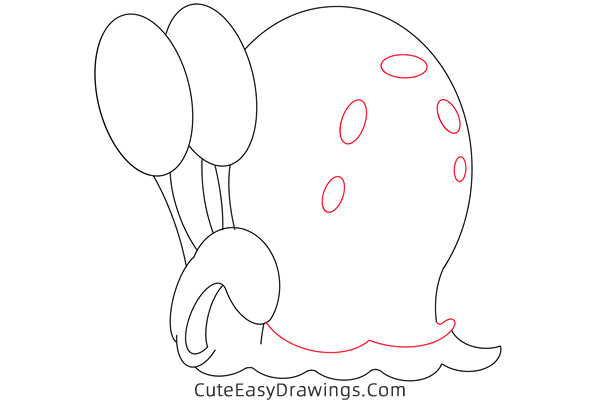 how to draw gary the snail - www.cuteeasydrawings.com