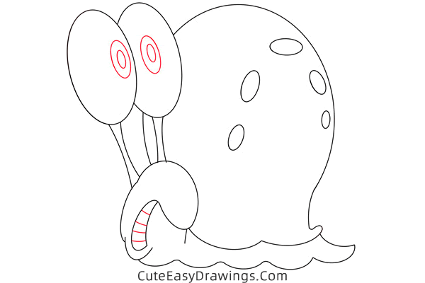 how to draw gary the snail - www.cuteeasydrawings.com