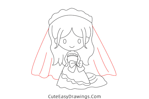 how to draw a bride - www.cuteeasydrawings.com