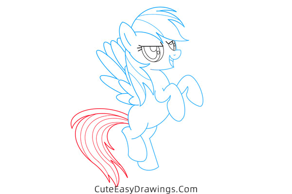 how to draw rainbow dash from my little pony - www.cuteeasydrawings.com