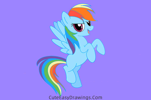 how to draw rainbow dash from my little pony - www.cuteeasydrawings.com