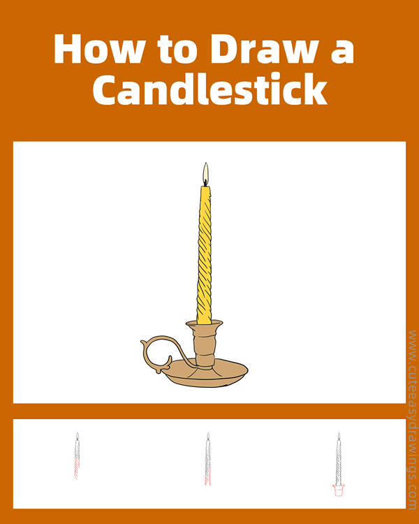 how to draw a candlestick - www.cuteeasydrawings.com