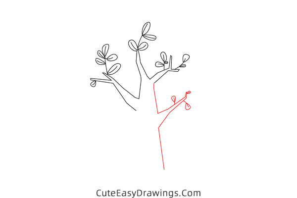 how to draw a spring tree - www.cuteeasydrawings.com