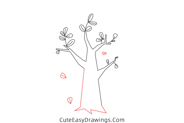 how to draw a spring tree - www.cuteeasydrawings.com