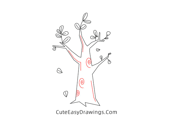 how to draw a spring tree - www.cuteeasydrawings.com