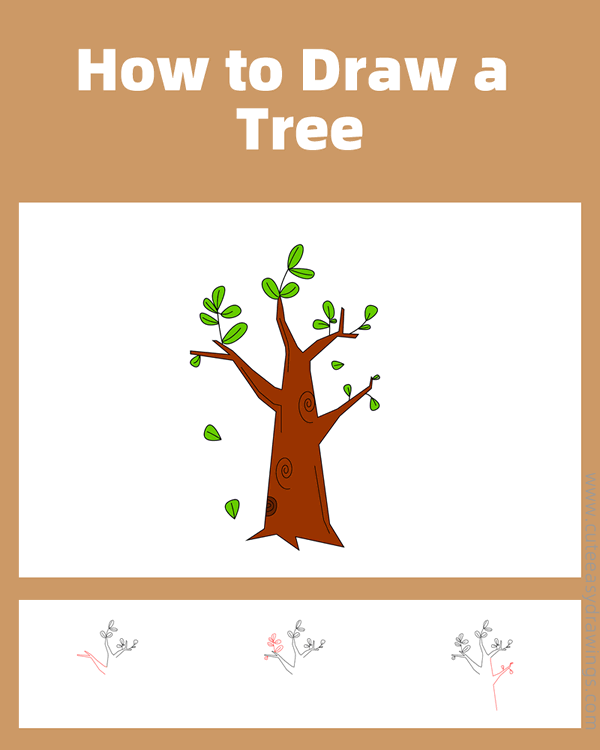 how to draw a spring tree - www.cuteeasydrawings.com