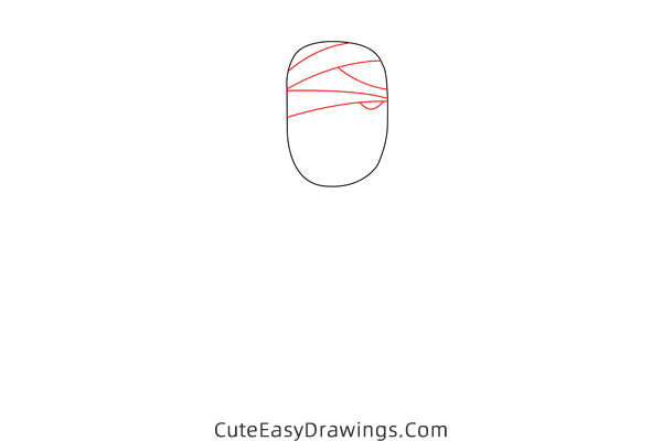 how to draw a mummy - www.cuteeasydrawings.com