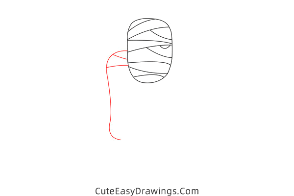 how to draw a mummy - www.cuteeasydrawings.com