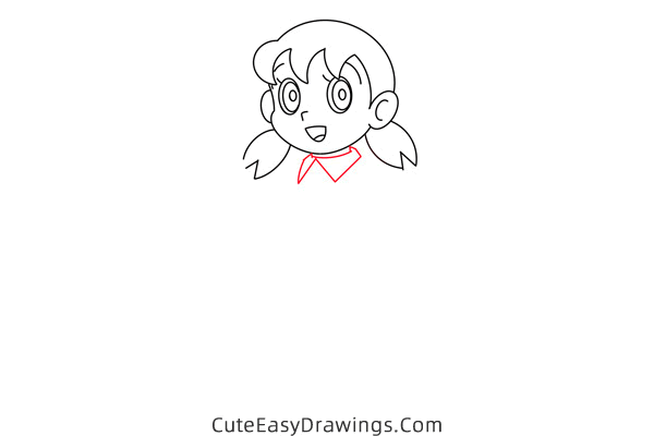 how to draw shizuka minamoto from doraemon - www.cuteeasydrawings.com