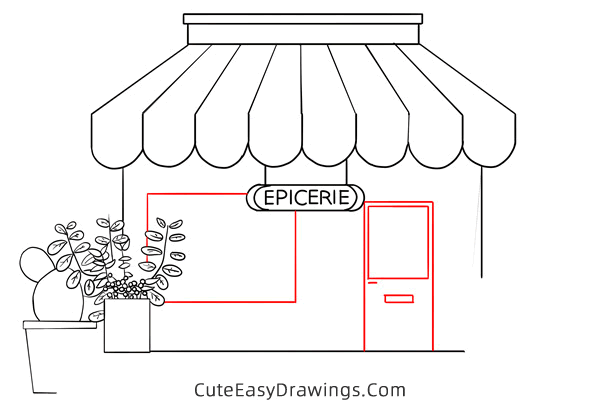 how to draw a restaurant - www.cuteeasydrawings.com