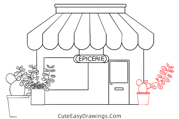 how to draw a restaurant - www.cuteeasydrawings.com