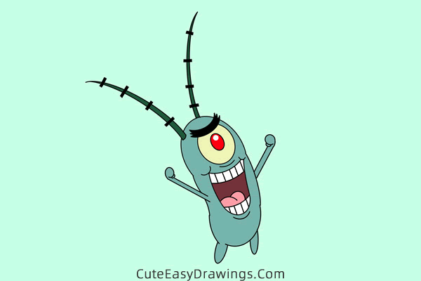 how to draw plankton from spongebob squarepants - www.cuteeasydrawings.com