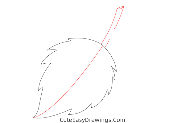 how to draw a leaf - www.cuteeasydrawings.com