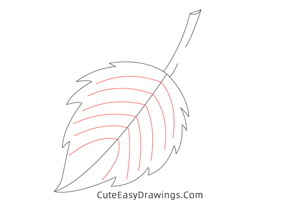 how to draw a leaf - www.cuteeasydrawings.com