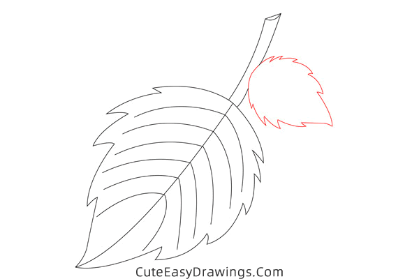 how to draw a leaf - www.cuteeasydrawings.com