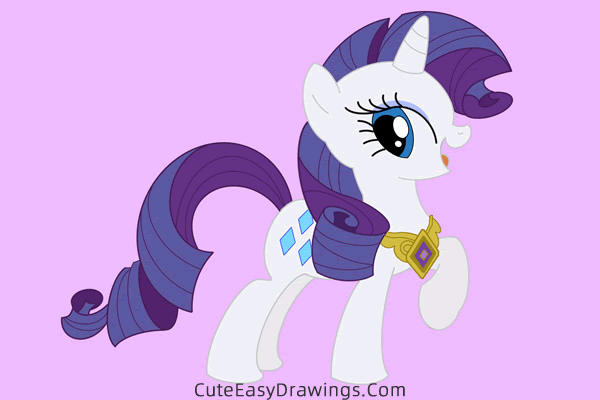 how to draw rarity from my little pony - www.cuteeasydrawings.com