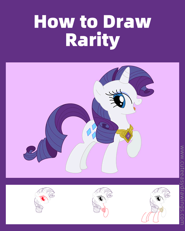 how to draw rarity from my little pony - www.cuteeasydrawings.com