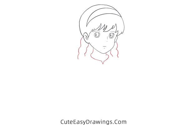 how to draw sheeta from castle in the sky - www.cuteeasydrawings.com