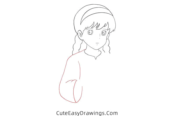 how to draw sheeta from castle in the sky - www.cuteeasydrawings.com