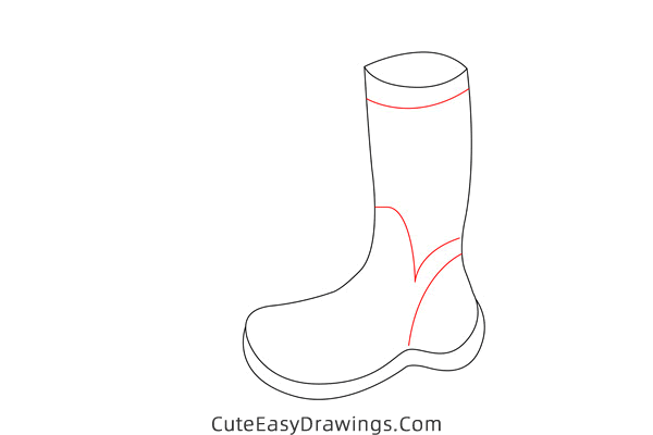 how to draw rain boots - www.cuteeasydrawings.com