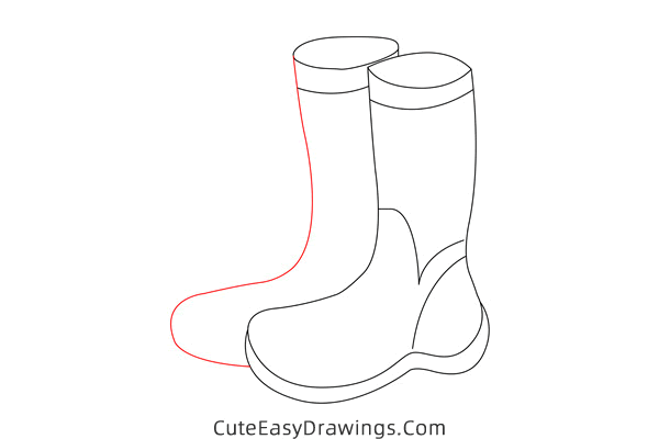 how to draw rain boots - www.cuteeasydrawings.com