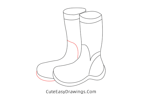 how to draw rain boots - www.cuteeasydrawings.com