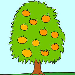 How to Draw an Orange Tree Step by Step