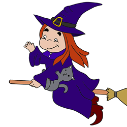 How to Draw a Witch on a Broomstick Step by Step