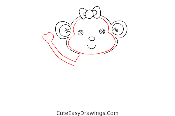 how to draw a cartoon monkey - www.cuteeasydrawings.com