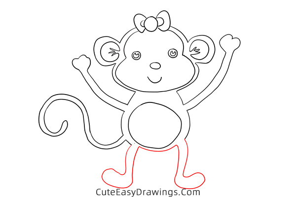 how to draw a cartoon monkey - www.cuteeasydrawings.com