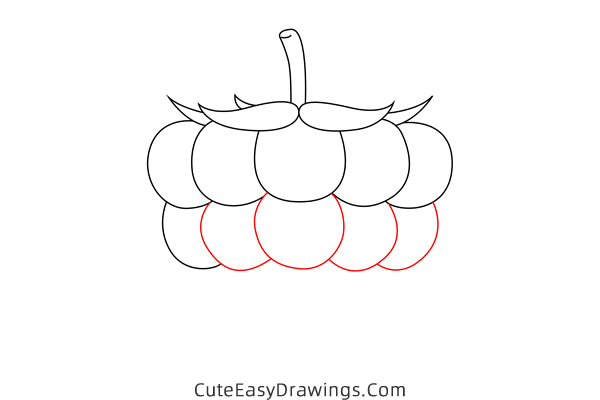 how to draw a raspberry - www.cuteeasydrawings.com