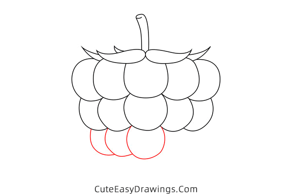 how to draw a raspberry - www.cuteeasydrawings.com