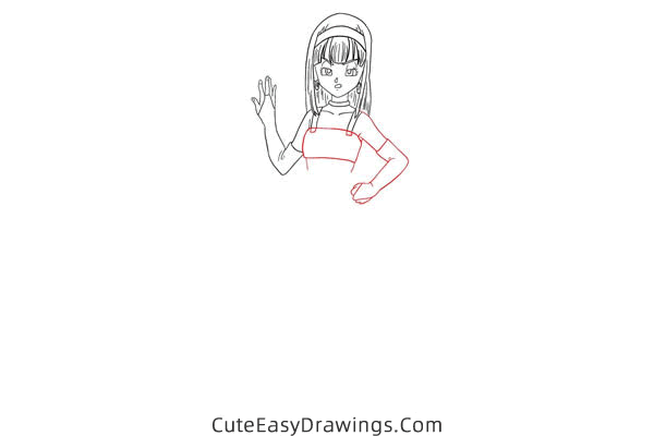 how to draw bulla from dragon ball - www.cuteeasydrawings.com