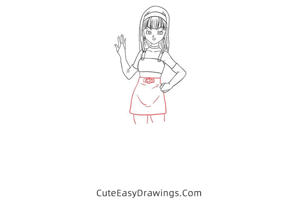 how to draw bulla from dragon ball - www.cuteeasydrawings.com