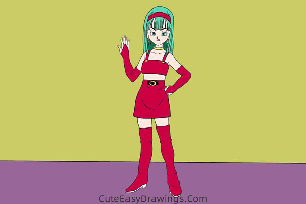 how to draw bulla from dragon ball - www.cuteeasydrawings.com