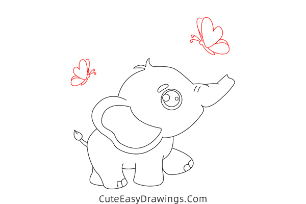 how to draw an elephant - www.cuteeasydrawings.com