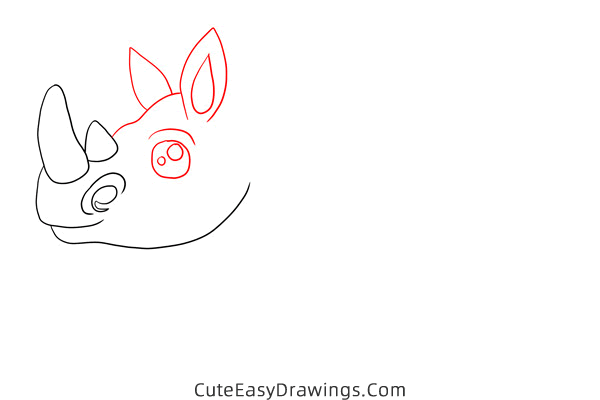 how to draw a rhino - www.cuteeasydrawings.com