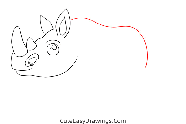 how to draw a rhino - www.cuteeasydrawings.com