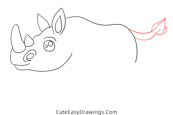 how to draw a rhino - www.cuteeasydrawings.com