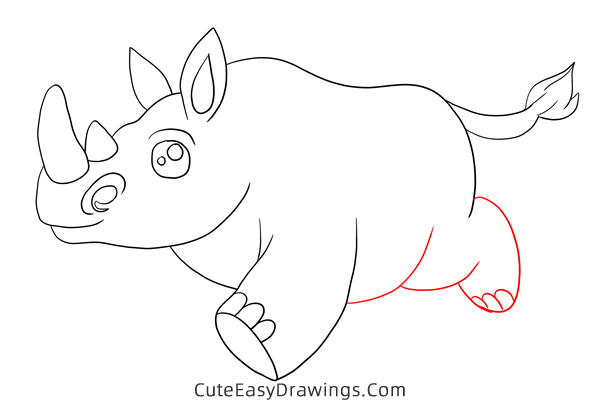 how to draw a rhino - www.cuteeasydrawings.com