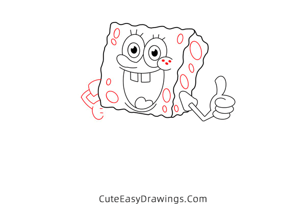 how to draw spongebob squarepants - www.cuteeasydrawings.com