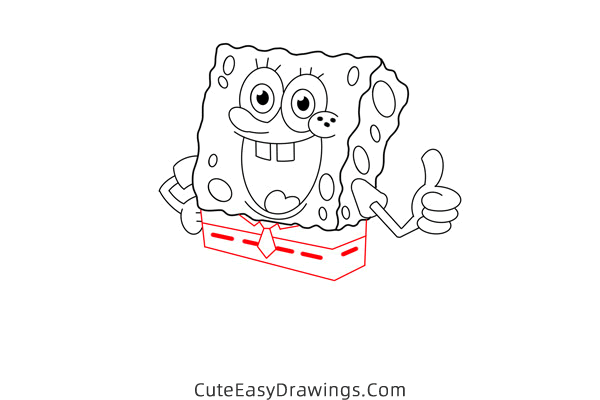 how to draw spongebob squarepants - www.cuteeasydrawings.com