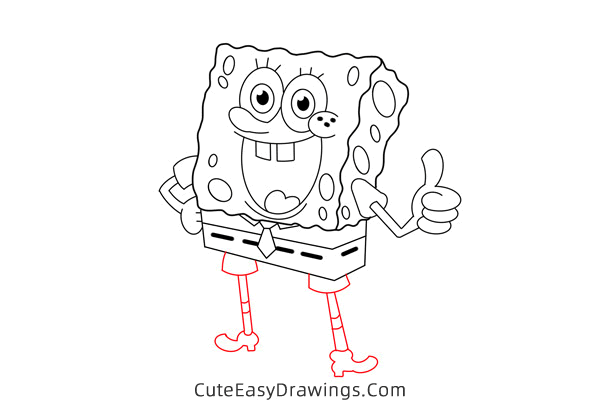 how to draw spongebob squarepants - www.cuteeasydrawings.com