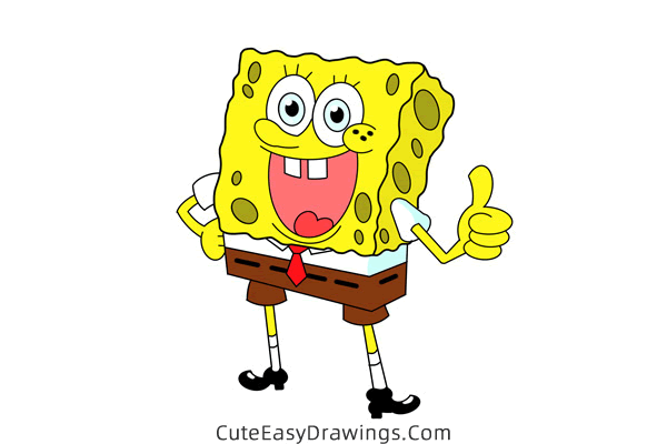 how to draw spongebob squarepants - www.cuteeasydrawings.com